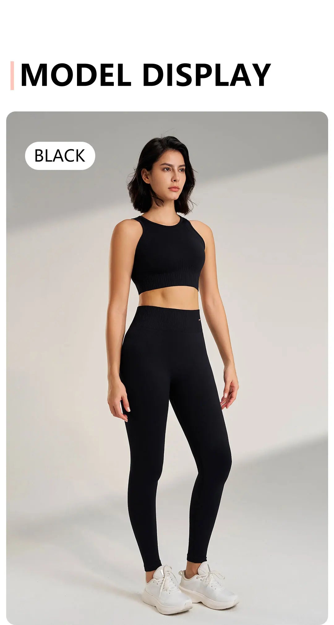 Women's Seamless High Waisted Leggings And Top Set