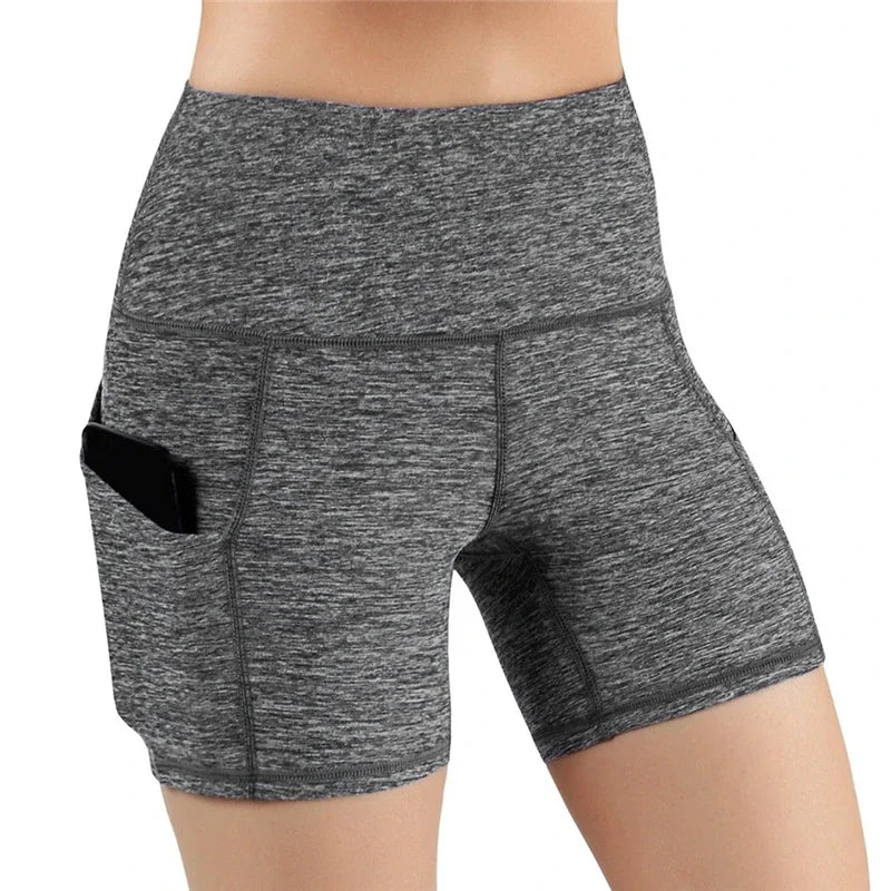 Women's High Waist Sports Shorts With Pockets