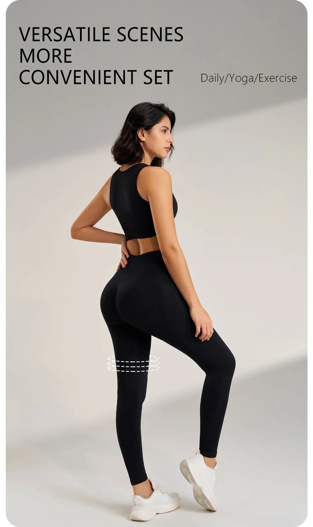 Women's Seamless High Waisted Leggings And Top Set