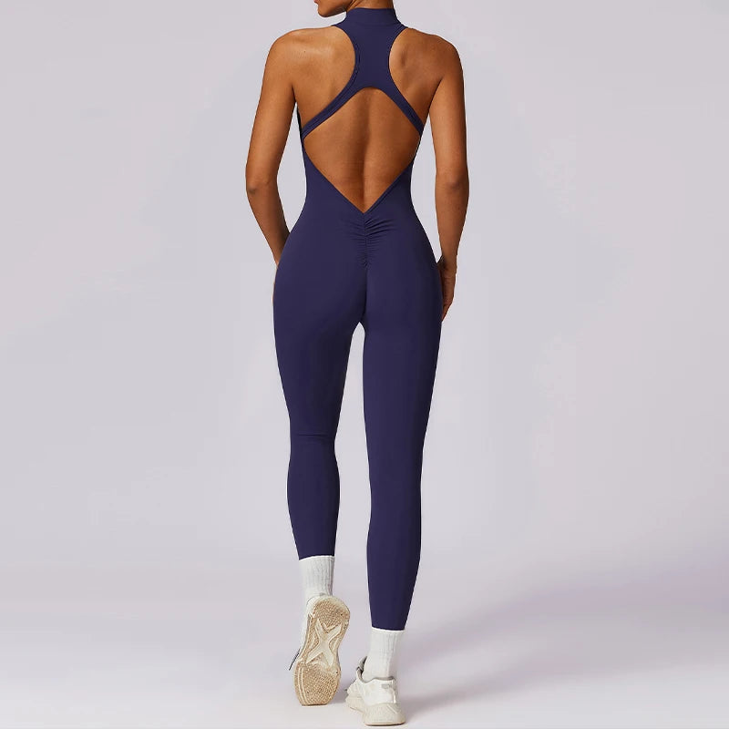 Women's V Back Sleeveless One-piece Bodysuit