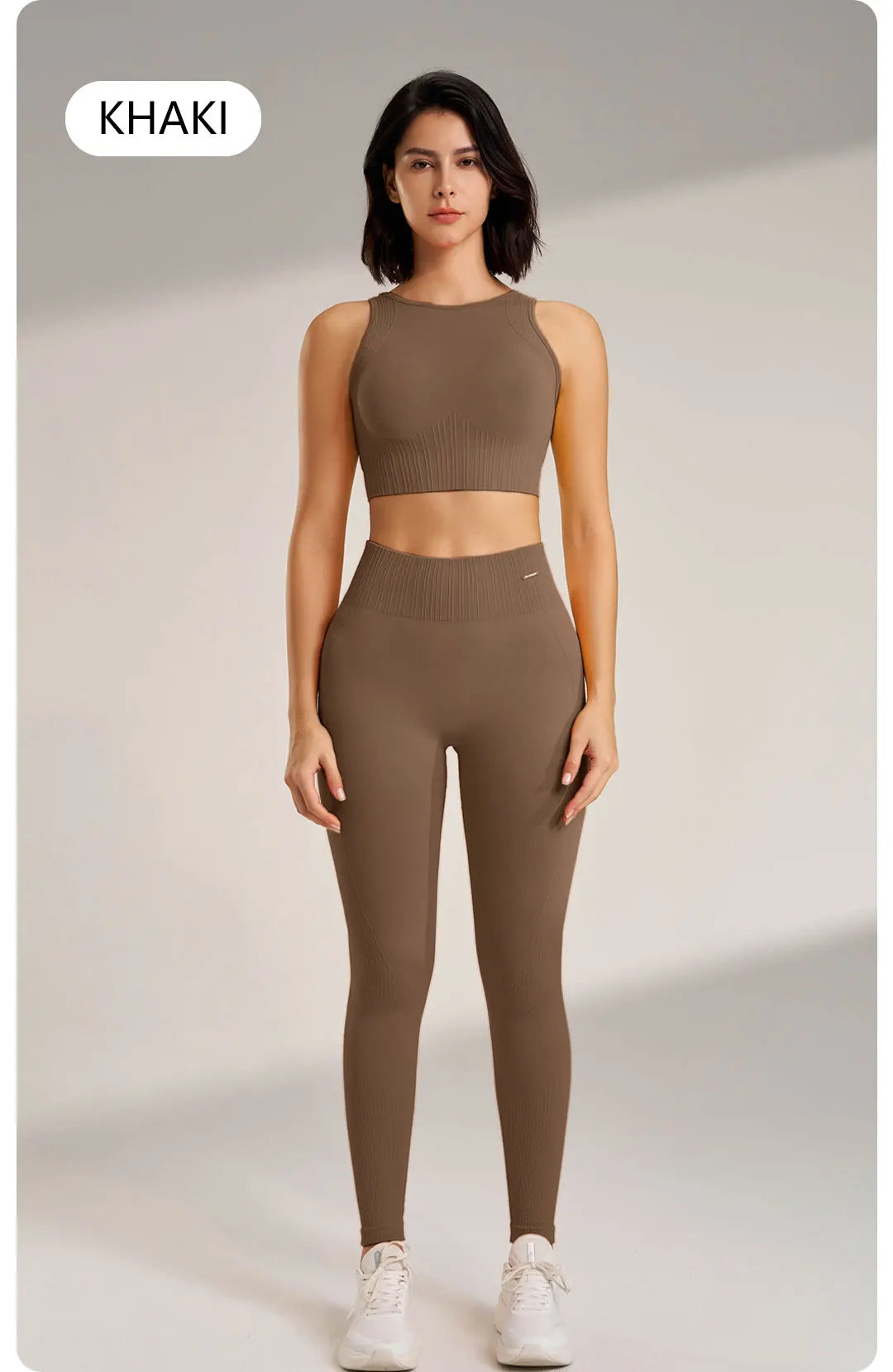 Women's Seamless High Waisted Leggings And Top Set