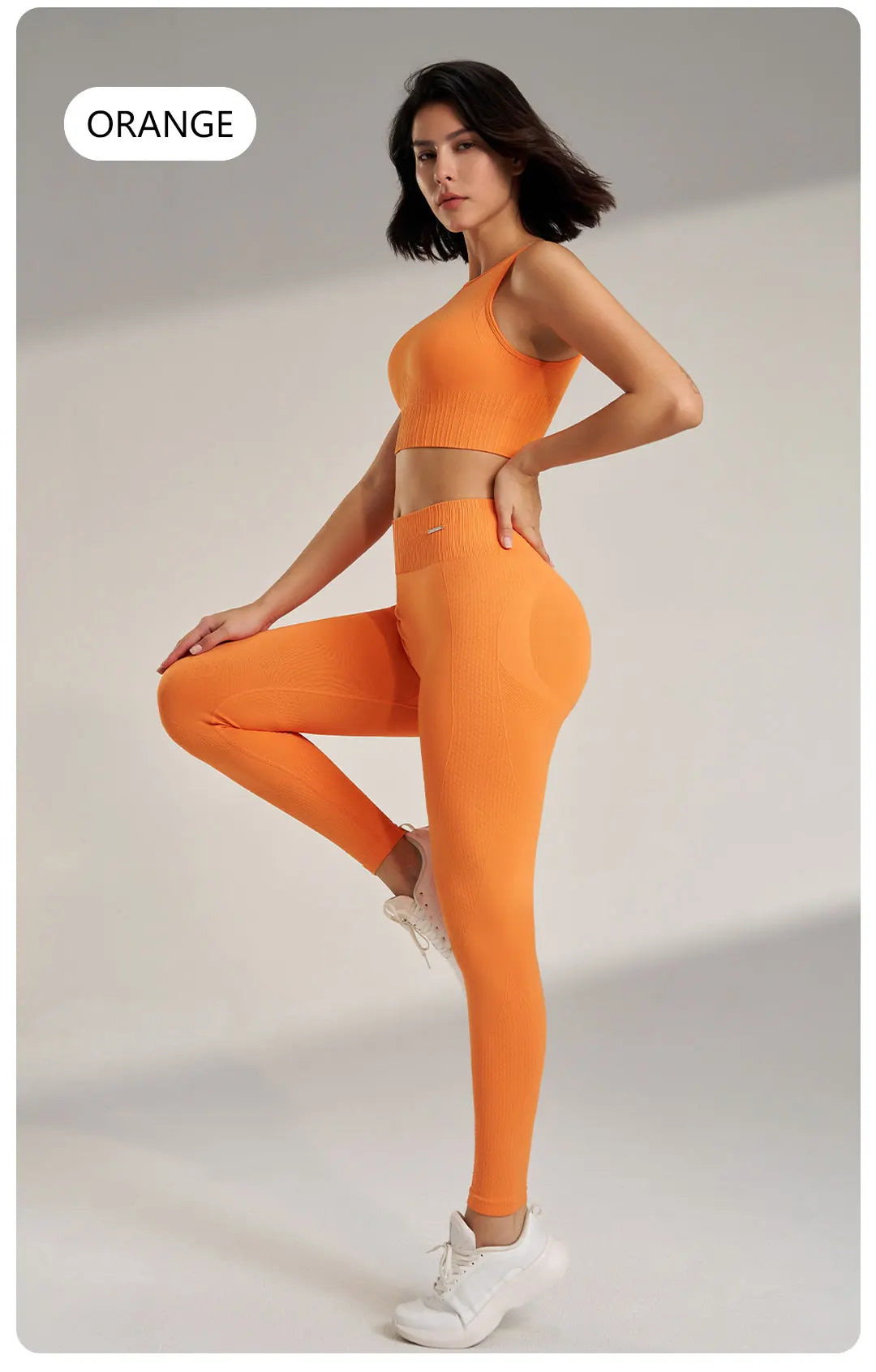 Women's Seamless High Waisted Leggings And Top Set