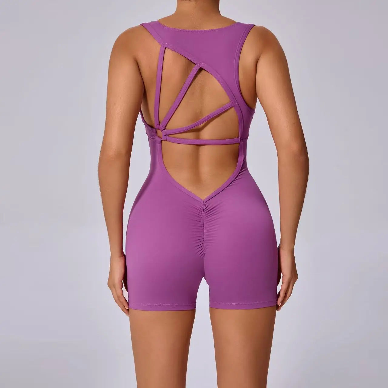 Women's One Piece Open Back Fitness Suit