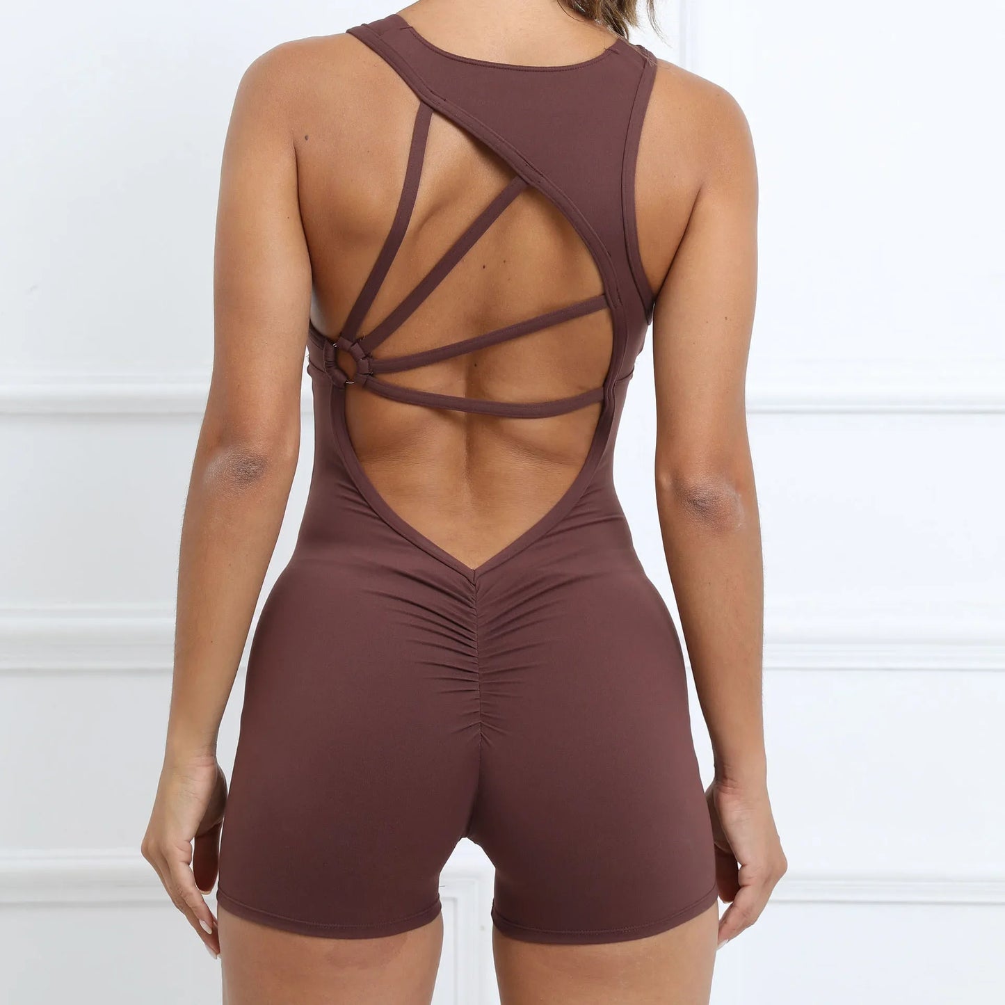 Women's One Piece Open Back Fitness Suit